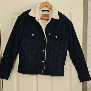 Women's Black Sherpa-Lined Denim Jacket